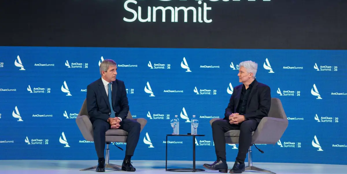 Caputo, en el evento organizado por la Cámara de Comercio de los Estados Unidos en Argentina. AMCHAM (FOTO X)