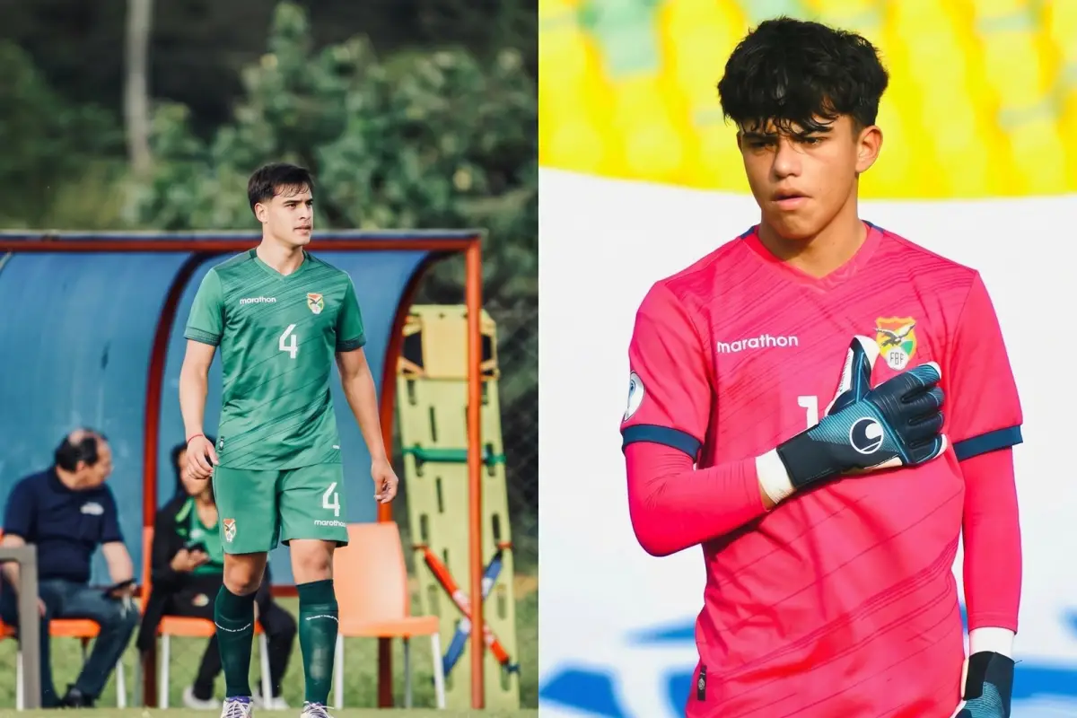 ORGULLO. Los juveniles de Atlético Pablo Santiago Lanz (izq.) y Carlos Fabian Borda (der.) son protagonistas con la selección de Bolivia en el Sudamericano Sub-17 de Paraguay.