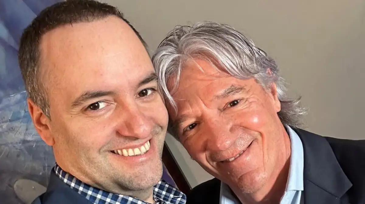 MANUEL ADORNI JUNTO A SU AMIGO, MARCELO GRANDIO.