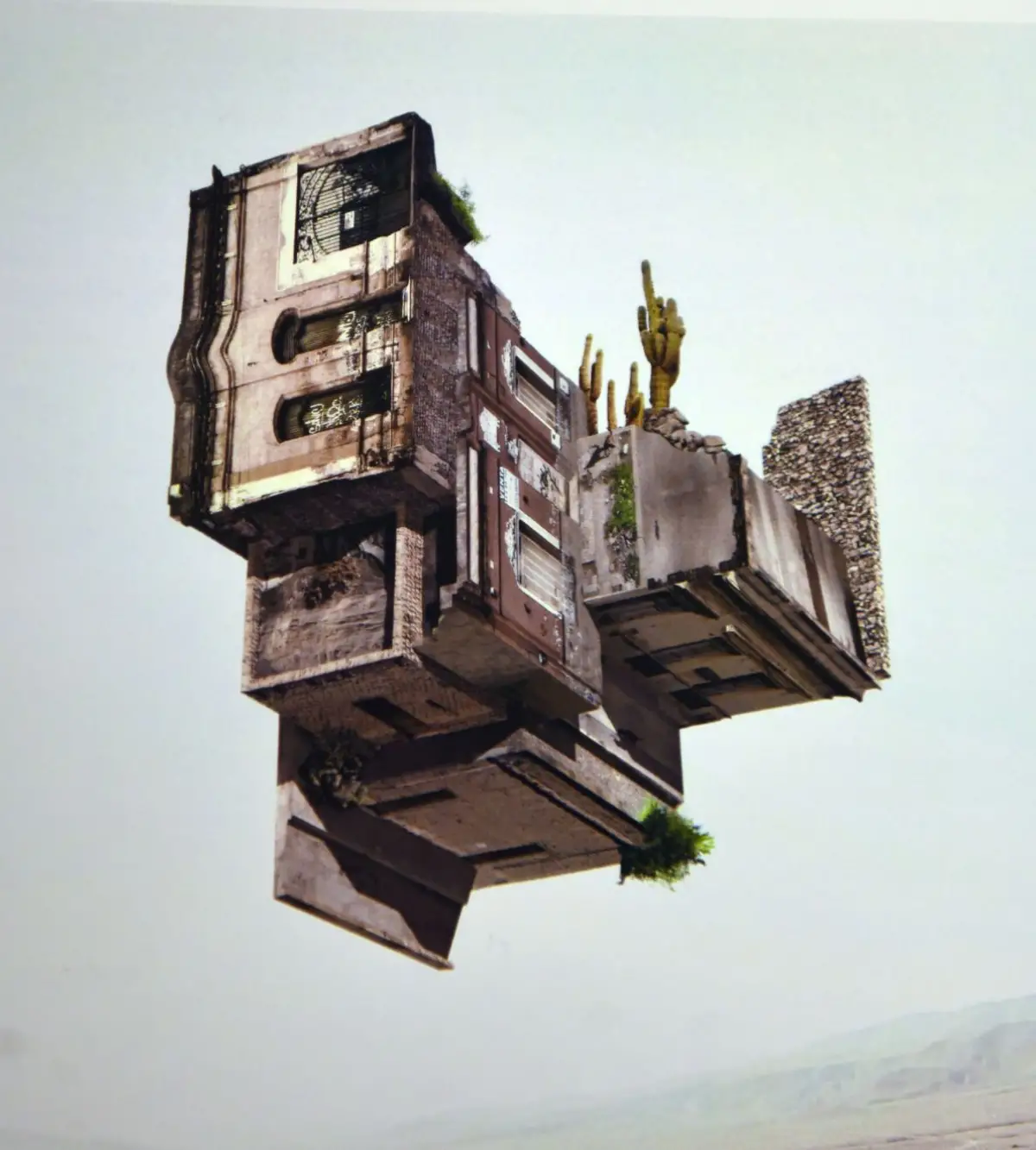 “ESTRUCTURA MIGRANTE”. Sobre las fachadas barriales sobresalen los cardones.