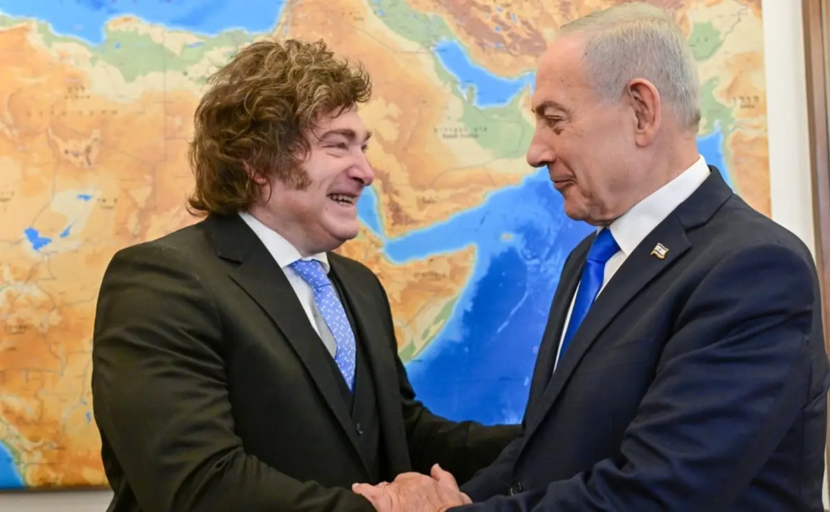 Javier Milei visitó a Benjamín Netanyahu. FOTO X @netanyahu