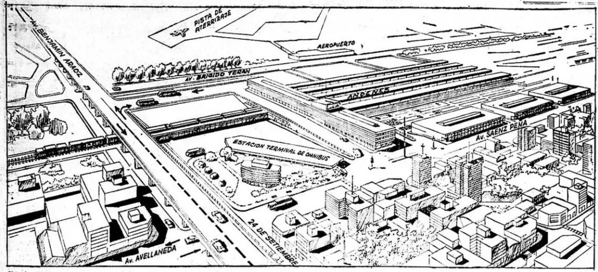CROQUIS. En 1970 LA GACETA publicó un anuncio rimbombante que realizaron en conjunto la Provincia, los Ferrocarriles y Vialidad Nacional.