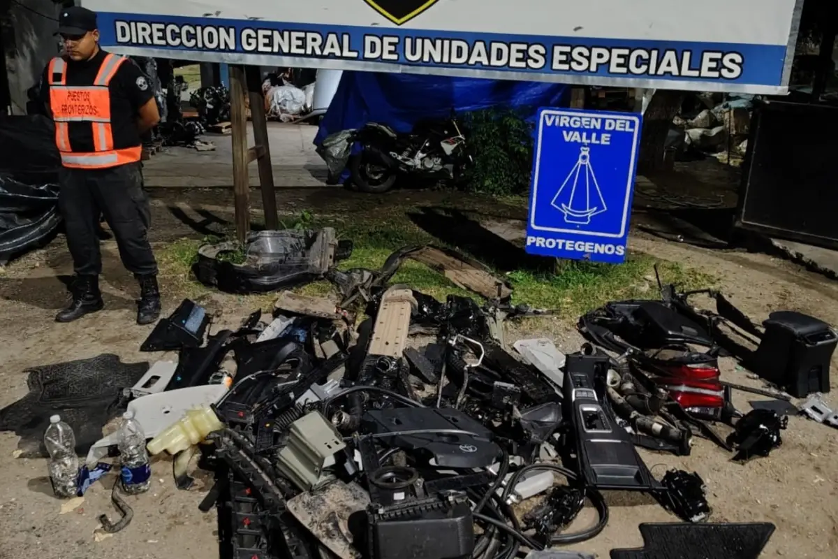 RESULTADO. Una camioneta que fue robada en Buenos Aires fue totalmente desarmada y sus partes enviadas por encomienda.
