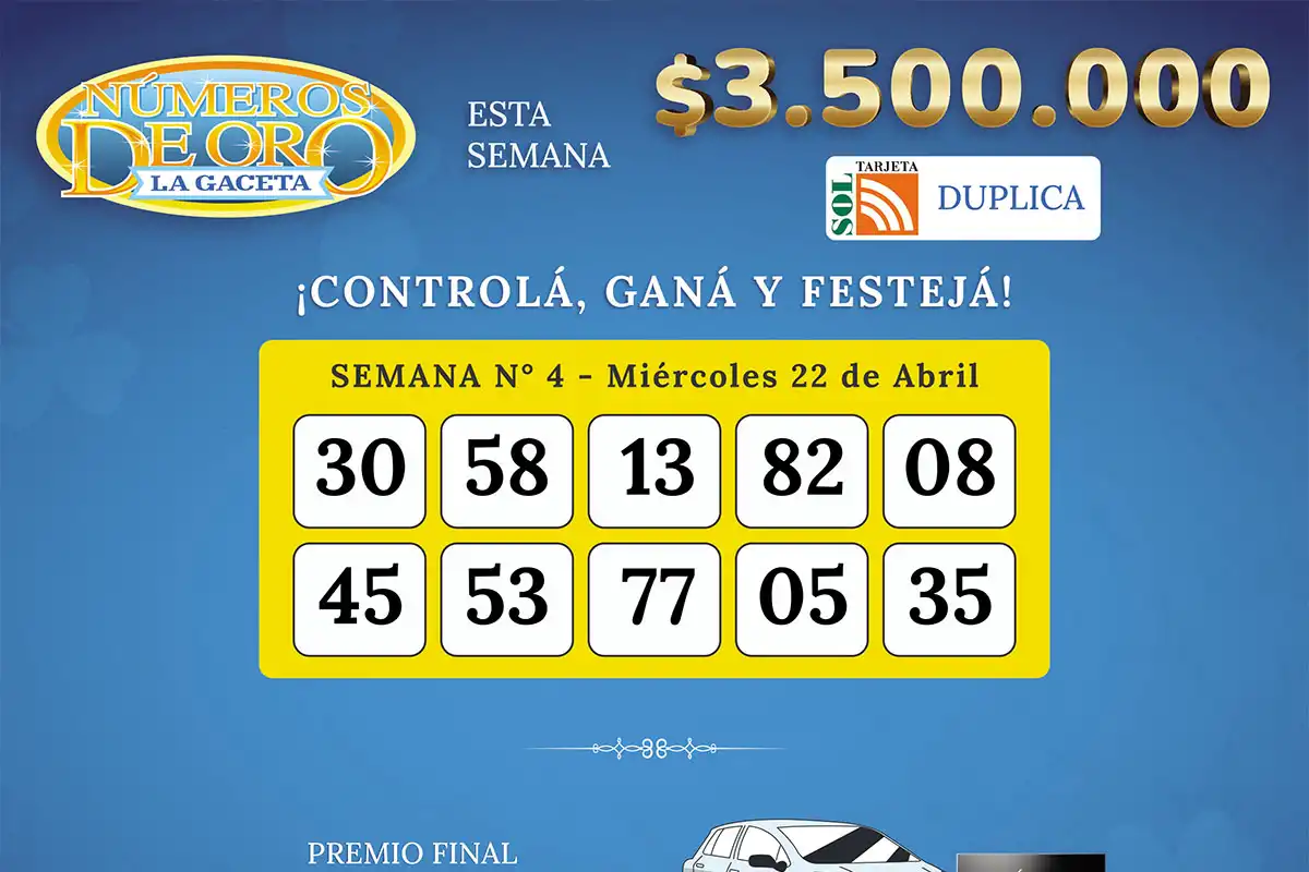 Los Números de Oro de LA GACETA del 22 de abril de 2026