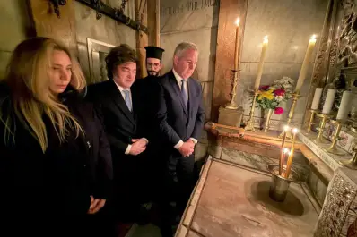 Milei en Jerusalén: solemne visita al Santo Sepulcro y un mensaje de reconciliación con el Papa Francisco