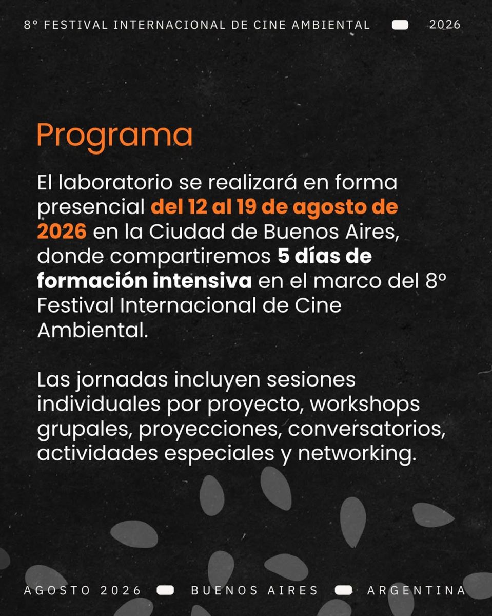 CONVOCATORIA. El programa seleccionará ocho proyectos de ficción o documental.