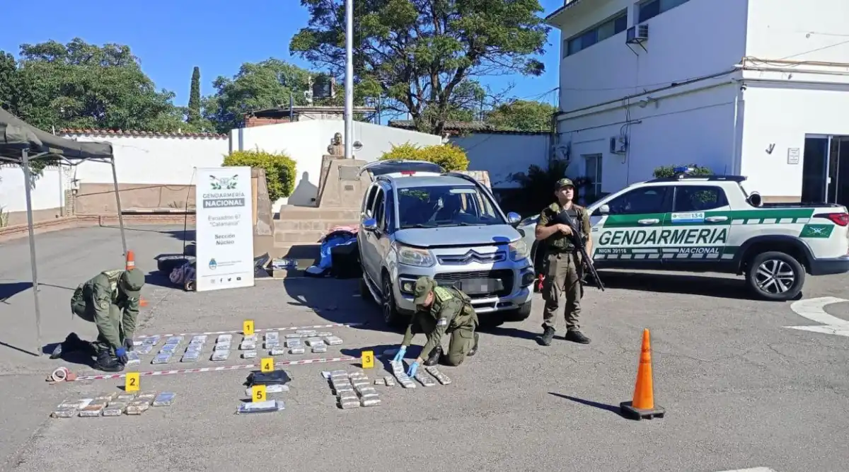 EN CATAMARCA. Gendarmería Nacional secuestró 39 kilos de cocaína que viajaba desde Jujuy a Mendoza.