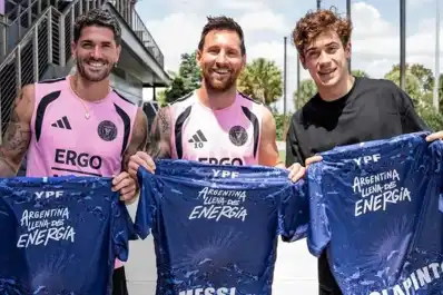 Franco Colapinto cumplió su sueño y conoció a Lionel Messi en Miami en la previa del GP de Fórmula 1