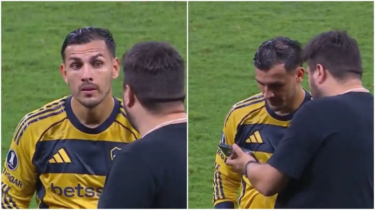 La llamativa reacción de Leandro Paredes al ver la expulsión de Adam Bareiro en la Copa Libertadores