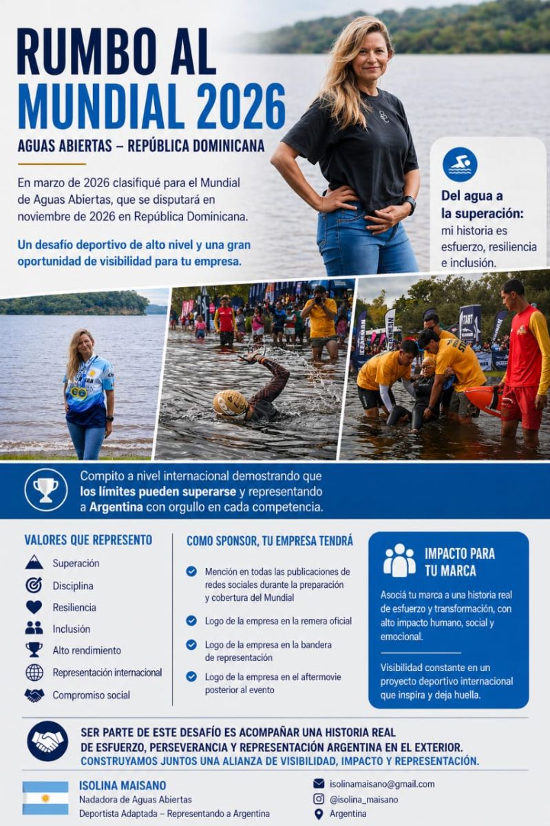Es tucumana, le sacaron media pelvis por un cáncer y se clasificó al Mundial de aguas abiertas
