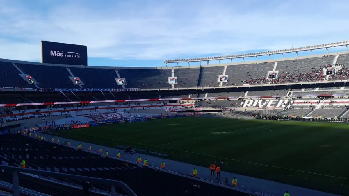 TODO LISTO. Así luce el Monumental a minutos del inicio de partido.