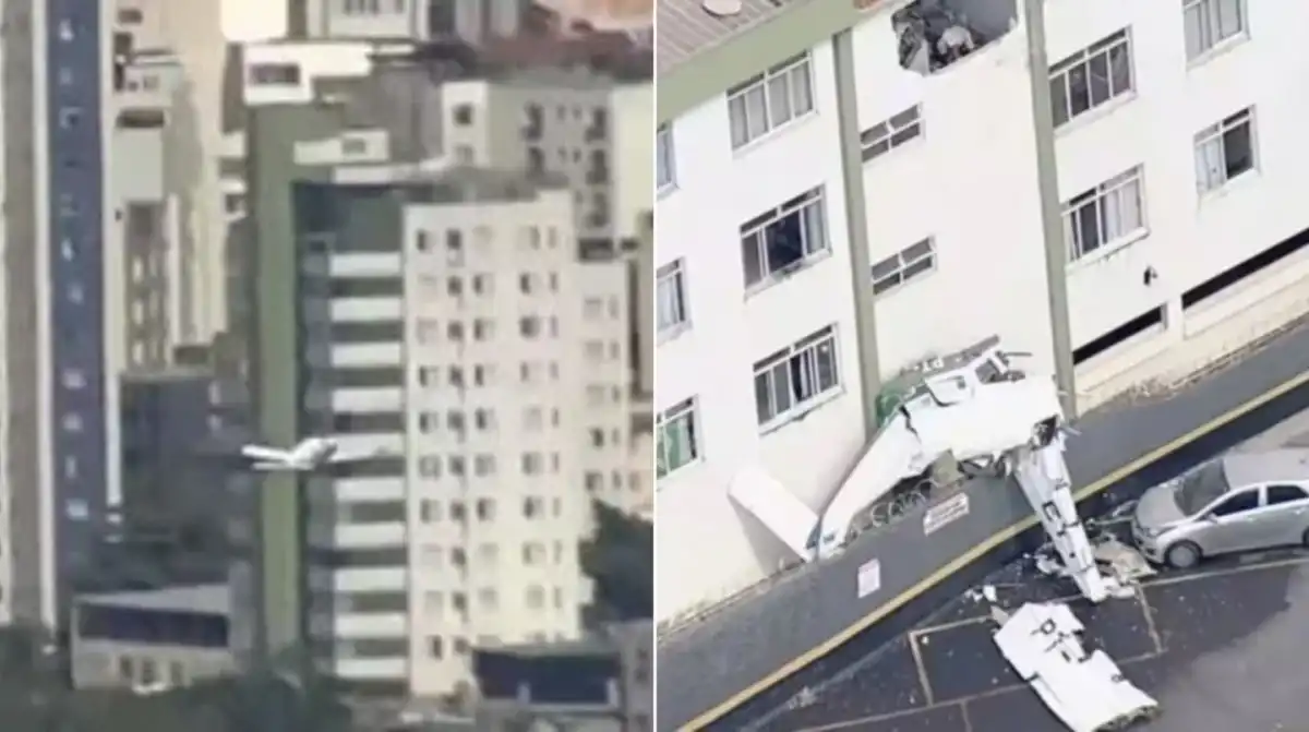 Tragedia en Brasil: una avioneta se estrelló contra un edificio y dejó dos muertos