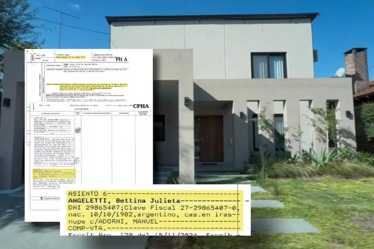 La entrada del lote 380 del country Indio Cua, que es propiedad de Adorni y de su mujer Bettina Angeletti