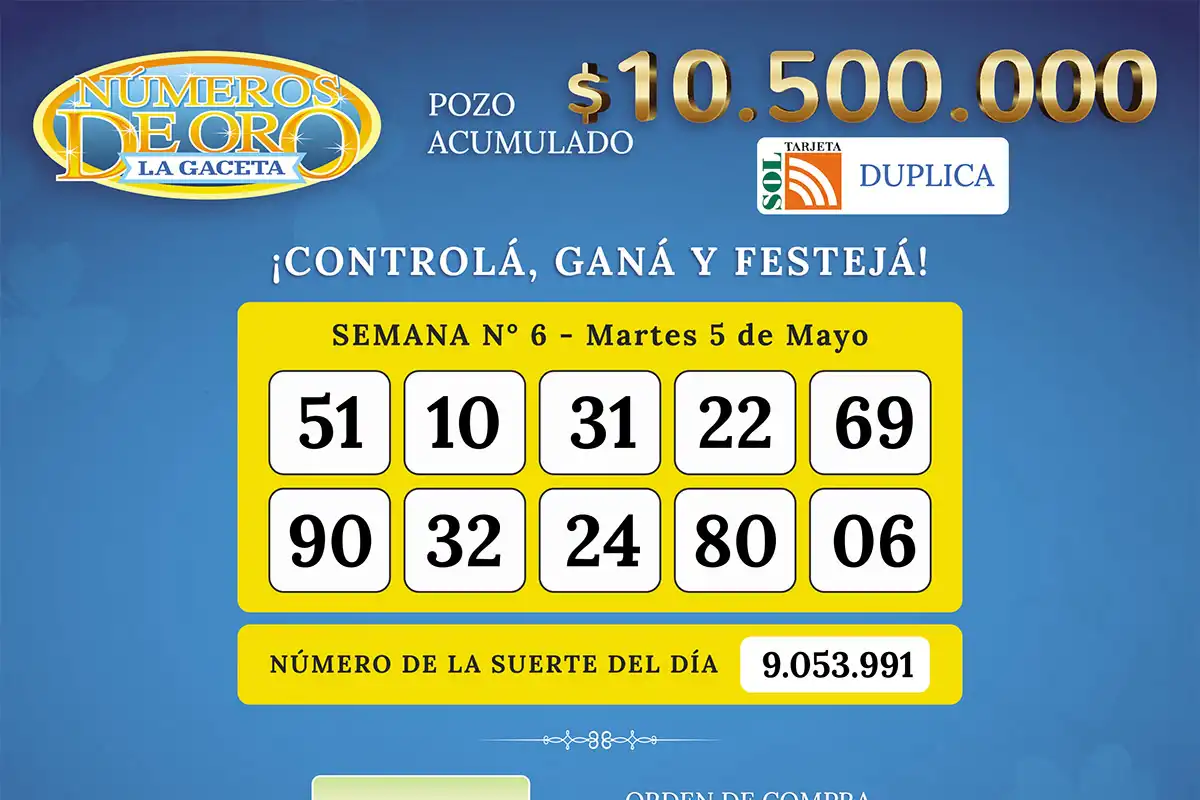 Los Números de Oro de LA GACETA del 5 de mayo de 2026