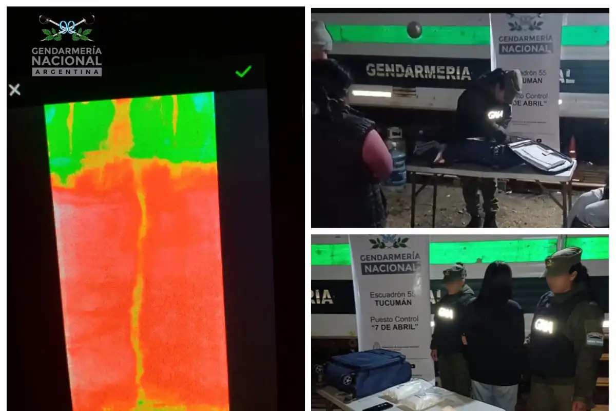 Detienen en Tucumán a una mujer que llevaba dos kilos de cocaína ocultos en su valija