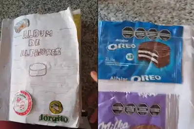 Armó su propio álbum del Mundial, pero con unas singulares figuritas: el inventario de alfajores que se volvió viral