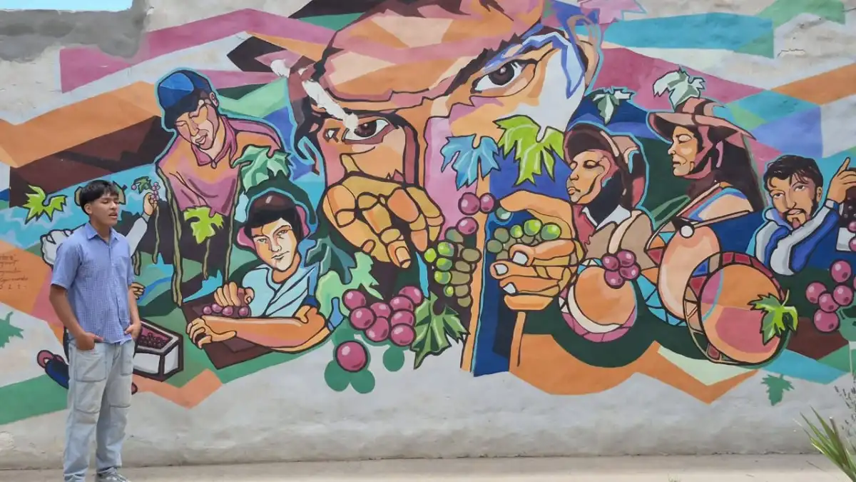 GASTRONOMÍA Y ARTE. Un mural representativo de la actividad familiar. 