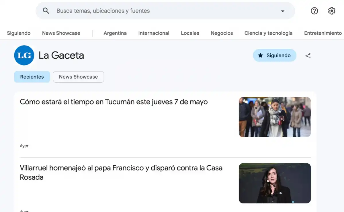 Google lanzó Fuentes Preferidas para la búsqueda de noticias: cómo hacer que LA GACETA aparezca primero en tus resultados