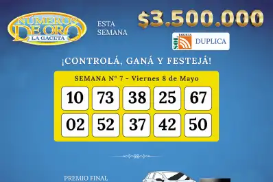 Los Números de Oro de LA GACETA del 8 de mayo de 2026