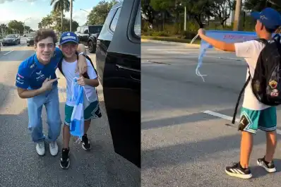 El tierno gesto de Colapinto con un nene que viajó desde Buenos Aires hasta Miami para conocerlo