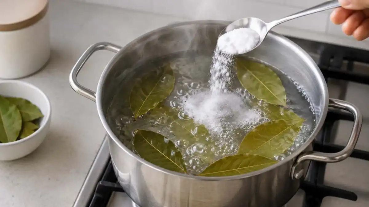 Hervir hojas de laurel con bicarbonato |Imagen generada con IA