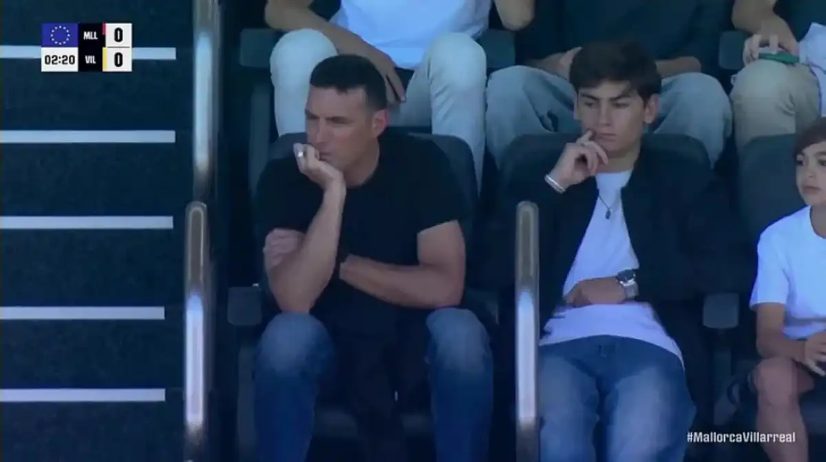 Lionel Scaloni presenció el 1-1 entre Mallorca y Villareal.