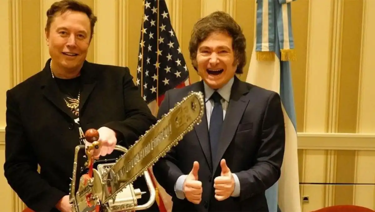 EN ESTADOS UNIDOS. Elon Musk y Javier Milei, en uno de los encuentros celebrados en las visitas del presidente argentino. 