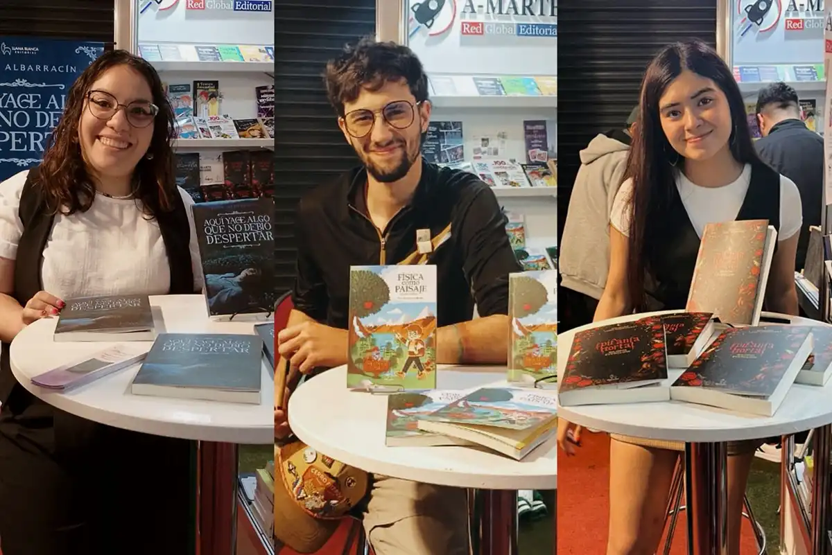 NUEVAS VOCES TUCUMANAS. Luna Albarracín, Yaco B. Hatim y Joaquina Lobo Rodríguez llegaron este año por primera vez a la Feria Internacional del Libro con sus obras publicadas. / LA GACETA
