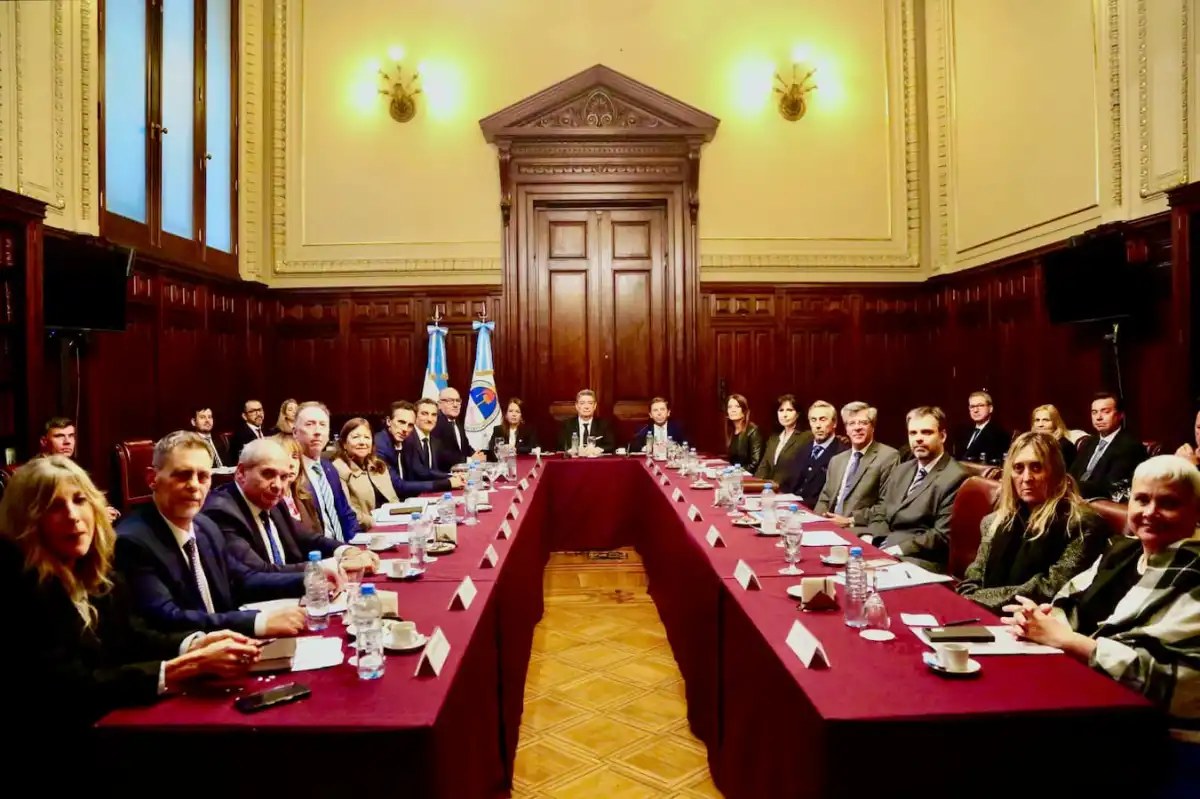 Rosatti junto a los presidentes de las Cámaras Federales.