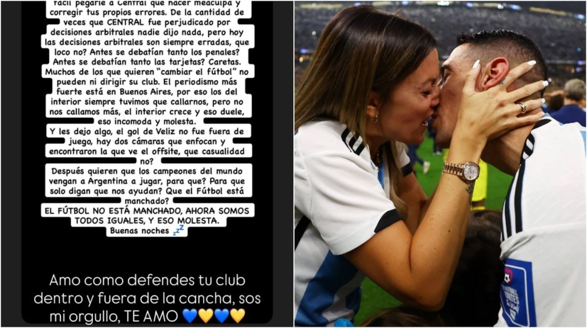 La reacción de Jorgelina Cardoso después del durísimo posteo de Di María contra Racing
