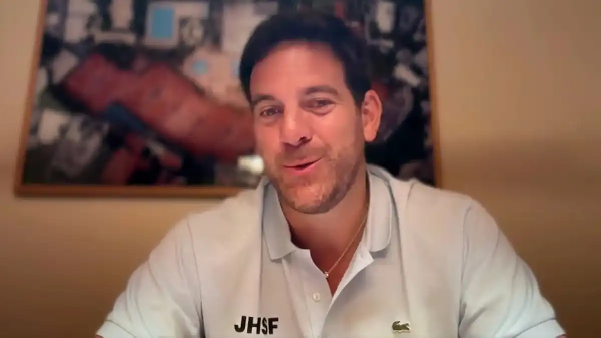 Juan Manuel del Potro, en un imagen de conexión online.