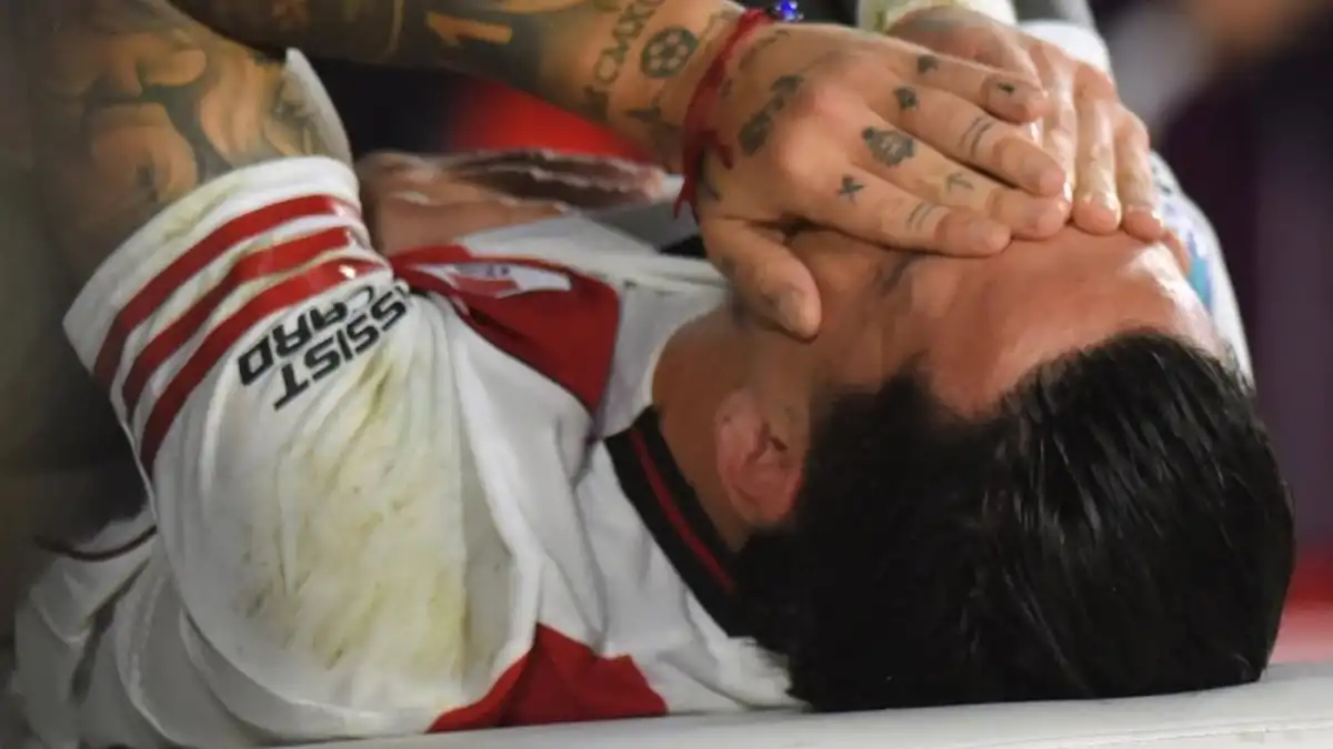 Driussi salió lesionado del partido entre River y Rosario Central.