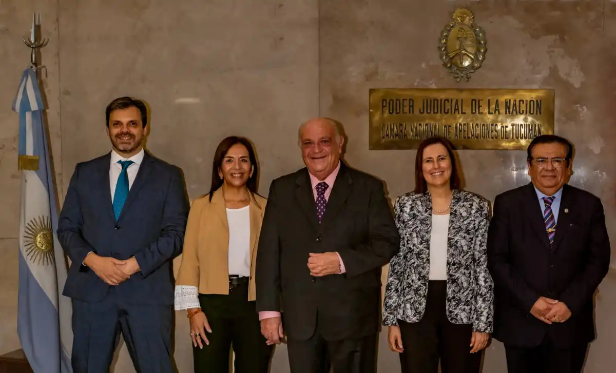 Fernando Povina, Patricia Moltini, Ricardo Sanjuan, Marina Cossio y Mario Leal, los miembros de la Cámara Federal de Apelaciones.