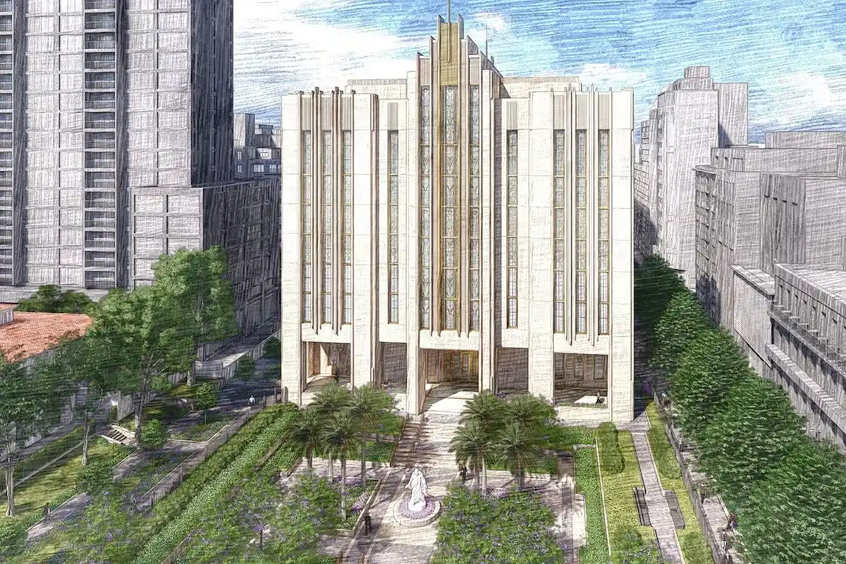 ESPANTOSO. El nuevo templo mormón que se construirá en el microcentro de la ciudad de Buenos Aires.