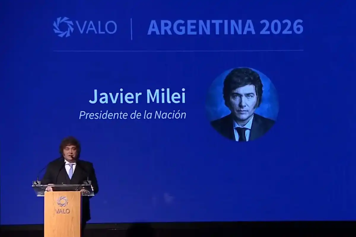El libertario participó en el evento institucional VALO, organizado por la Comisión Nacional de Valores. CAPTURA DE VIDEO