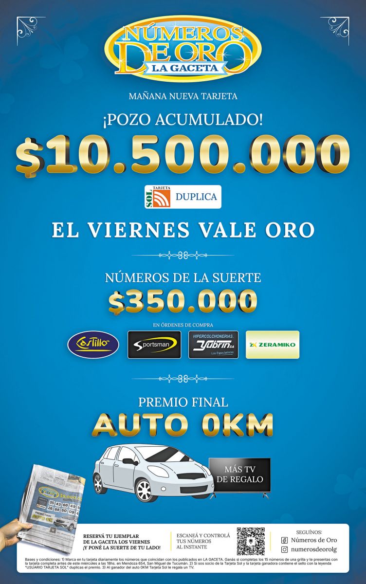 Números de Oro sigue creciendo y el pozo acumulado ya llegó a $10.500.000 para este viernes