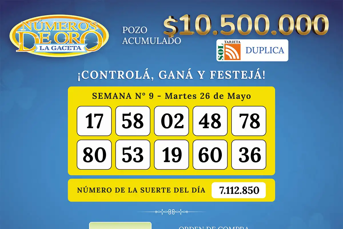 Los Números de Oro de LA GACETA del 26 de mayo de 2026