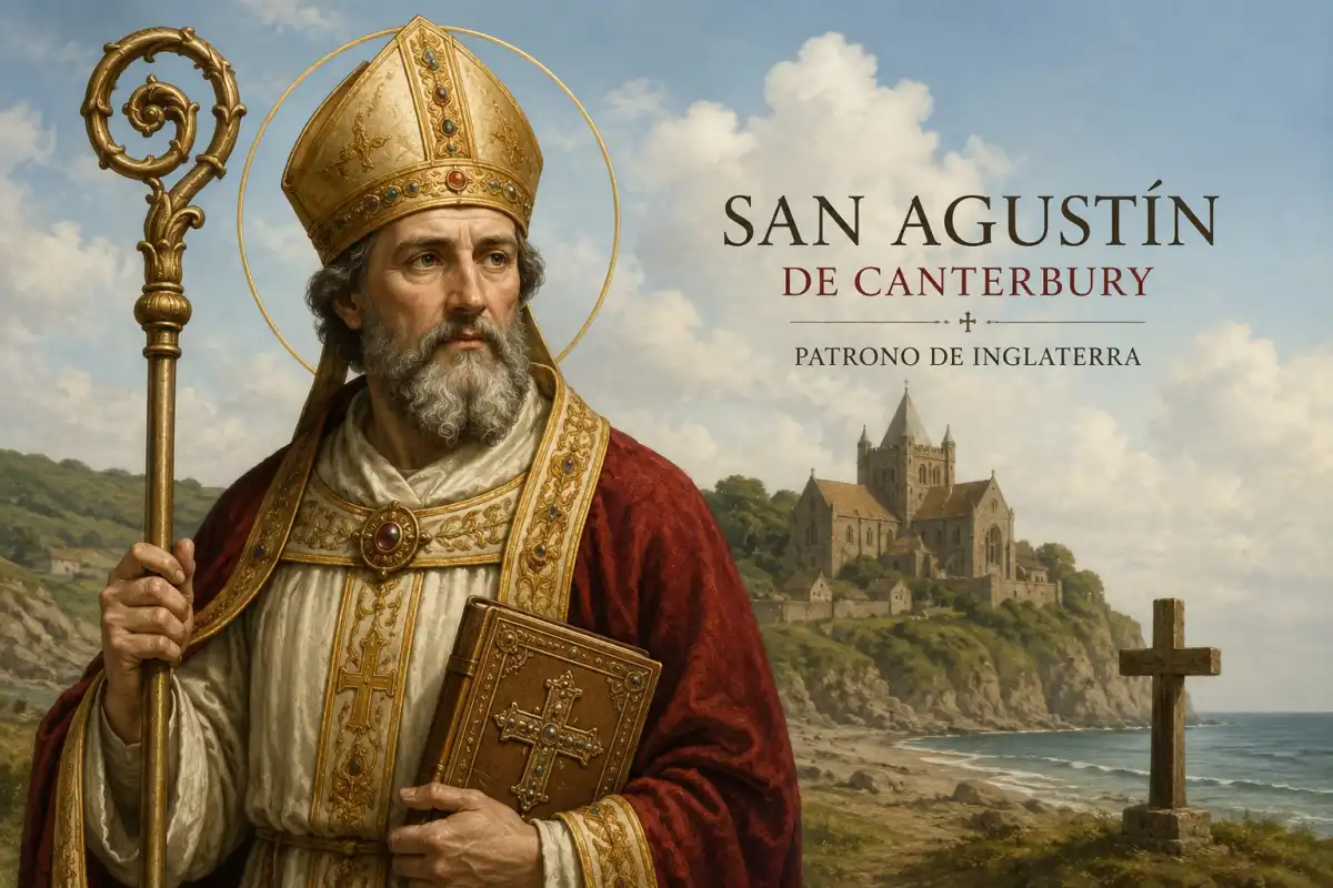 San Agustín de Canterbury fue un monje benedictino enviado por el papa Gregorio I a fines del siglo VI con la misión de evangelizar Inglaterra, territorio que en ese momento estaba dominado por pueblos anglosajones paganos.
