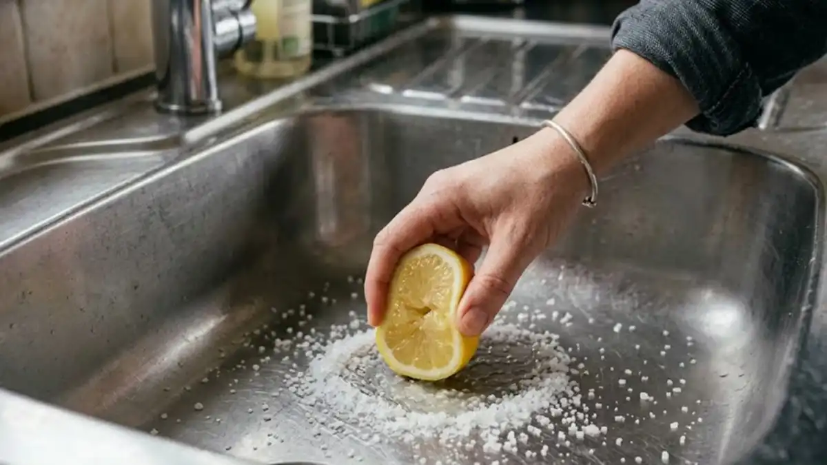 Cómo limpiar la bacha de la cocina con sal gruesa y limón para recuperar el brillo
