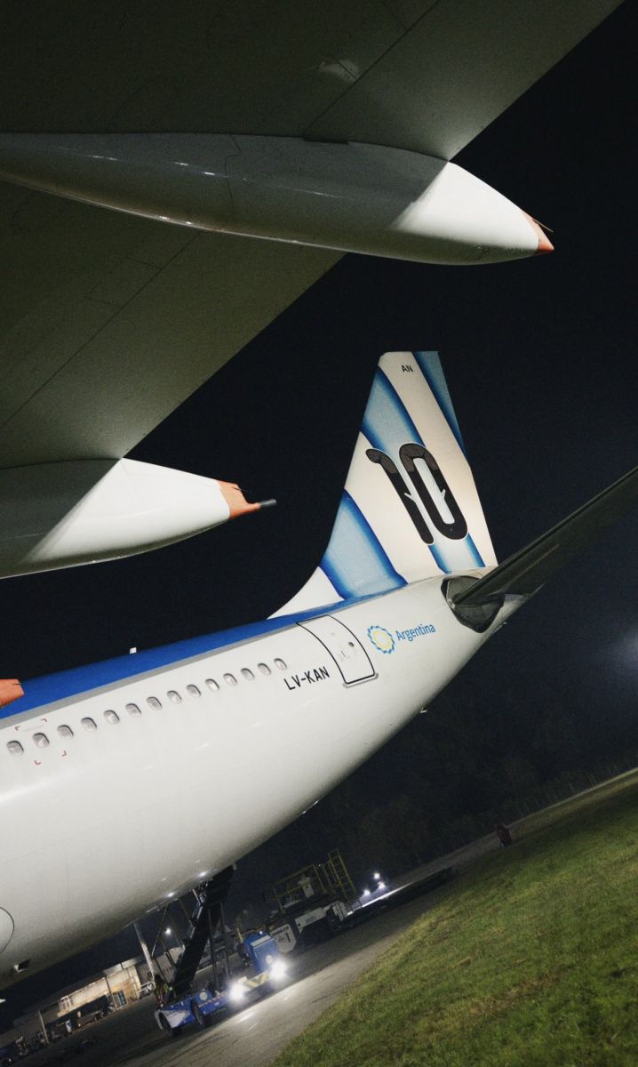 Avión que trasladó a la Selección. AFA